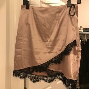 Mauve silk skirt